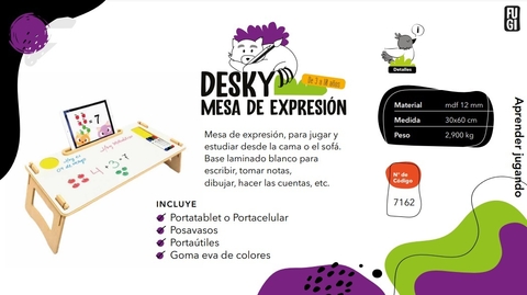 Mesa plegable artística Desky - Fugi