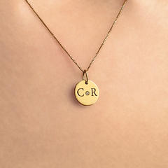 Colar Ouro 18k Personalizado Iniciais + Pedra - comprar online