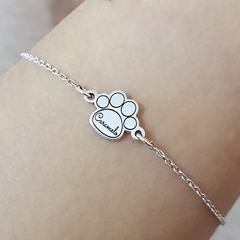 Pulseira Prata 925 Personalizado Patinha Nome - comprar online