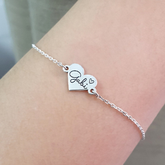 Pulseira Prata 925 Personalizado Coração Nome - comprar online