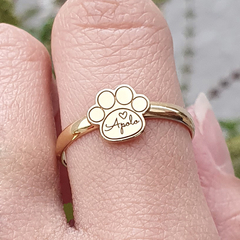 Anel Ouro 18k Personalizado Patinha Nome - comprar online