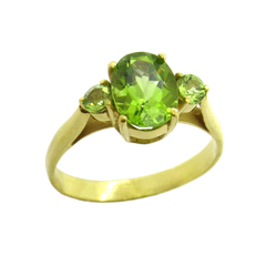 Anel Charlotte Prata 925 com Peridoto - comprar online