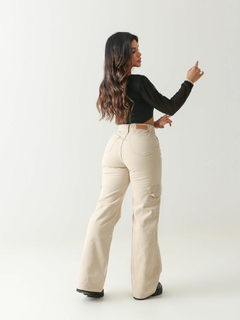 Imagem do Calça Cargo Pantalona Wide Leg Jeans