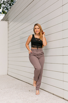 Calça Social Com Cinto Esporte Fino Feminina Barato