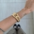 Bracelete Oval Corrente Largo Dourado - comprar online