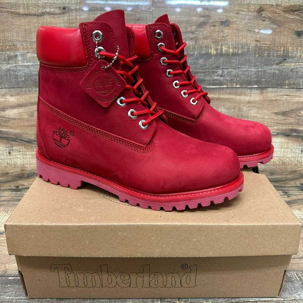 Botas rojas timberland hombre deals