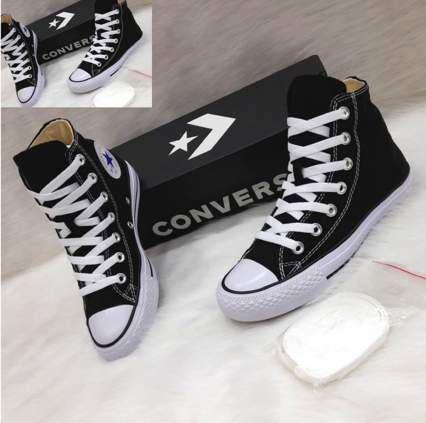 Converse negras con caña 2025