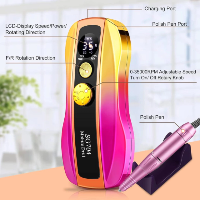 Comprar Pulidor de Uñas Tornasol SG704 Portable Nail Drill. Descubre el Mejor Pulidor de Uñas Profesional: SG704 Portable Nail Drill Si buscas un pulidor de uñas profesional que sea potente, portátil y fácil de usar, el SG704 Portable Nail Drill es la mejor opción. Diseñado para ofrecer una experiencia de manicura y pedicura profesional, este drill para uñas cuenta con 35,000 RPM, ideal para esculpir, pulir y dar forma a las uñas acrílicas y naturales.  Características del SG704 Portable Nail Drill Potencia y Velocidad Ajustable Con 35K RPM, este drill para uñas profesional permite ajustar la velocidad según la necesidad.  Su motor silencioso y de baja vibración garantiza un uso cómodo y preciso.   Diseño Portátil e Inalámbrico Pulidor de uñas inalámbrico, ligero y compacto, ideal para profesionales y principiantes.  Batería recargable de larga duración.  Versatilidad y Funcionalidad Compatible con diferentes bits para manicure y pedicure.  Ideal para uñas acrílicas, naturales, de gel y esculpidas.  Beneficios de Usar el SG704 Portable Nail Drill Ahorro de tiempo: Trabaja rápidamente con una velocidad de hasta 35K RPM.  Fácil de usar: Diseño ergonómico para mayor comodidad.  Profesional y duradero: Materiales de alta calidad para un uso prolongado.   ¿Cómo Usar el SG704 Portable Nail Drill? Carga el dispositivo hasta que la batería esté completamente llena.  Selecciona el bit adecuado para la tarea que deseas realizar.  Ajusta la velocidad según el tipo de uña y el procedimiento.  Trabaja con movimientos suaves y precisos para obtener un acabado perfecto.  ¿Dónde Comprar el Pulidor de Uñas SG704 Portable Nail Drill? En Onlineshoppingcenterg ofrecemos el mejor drill para uñas con envío rápido y garantía de calidad. Aprovecha nuestras ofertas y compra ahora tu pulidor de uñas profesional al mejor precio.  Comprar Pulidor de Uñas Tornasol SG704 Portable Nail Drill. Descubre el Mejor Pulidor de Uñas Profesional: SG704 Portable Nail Drill Si buscas un pulidor de uñas profesional que sea potente, portátil y fácil de usar, el SG704 Portable Nail Drill es la mejor opción. Diseñado para ofrecer una experiencia de manicura y pedicura profesional, este drill para uñas cuenta con 35,000 RPM, ideal para esculpir, pulir y dar forma a las uñas acrílicas y naturales.  Características del SG704 Portable Nail Drill Potencia y Velocidad Ajustable Con 35K RPM, este drill para uñas profesional permite ajustar la velocidad según la necesidad.  Su motor silencioso y de baja vibración garantiza un uso cómodo y preciso.   Diseño Portátil e Inalámbrico Pulidor de uñas inalámbrico, ligero y compacto, ideal para profesionales y principiantes.  Batería recargable de larga duración.  Versatilidad y Funcionalidad Compatible con diferentes bits para manicure y pedicure.  Ideal para uñas acrílicas, naturales, de gel y esculpidas.  Beneficios de Usar el SG704 Portable Nail Drill Ahorro de tiempo: Trabaja rápidamente con una velocidad de hasta 35K RPM.  Fácil de usar: Diseño ergonómico para mayor comodidad.  Profesional y duradero: Materiales de alta calidad para un uso prolongado.   ¿Cómo Usar el SG704 Portable Nail Drill? Carga el dispositivo hasta que la batería esté completamente llena.  Selecciona el bit adecuado para la tarea que deseas realizar.  Ajusta la velocidad según el tipo de uña y el procedimiento.  Trabaja con movimientos suaves y precisos para obtener un acabado perfecto.  ¿Dónde Comprar el Pulidor de Uñas SG704 Portable Nail Drill? En Onlineshoppingcenterg ofrecemos el mejor drill para uñas con envío rápido y garantía de calidad. Aprovecha nuestras ofertas y compra ahora tu pulidor de uñas profesional al mejor precio.    Preguntas Frecuentes ¿Cuál es el precio del Drill para Uñas SG704 en Colombia? El precio puede variar según la tienda y la disponibilidad. En Onlineshoppingcenterg siempre ofrecemos los mejores precios y promociones.  ¿Es adecuado para uso profesional? Sí, este drill para uñas profesional es ideal para salones de belleza y también para uso en casa.  ¿Es compatible con otros accesorios? Sí, el SG704 Portable Nail Drill es compatible con una amplia gama de bits para manicure y pedicure.    No esperes más y compra ahora tu pulidor de uñas SG704 Portable Nail Drill en Onlineshoppingcenterg. ¡Potencia tu creatividad y dale un acabado profesional a tus uñas!  Preguntas Frecuentes ¿Cuál es el precio del Drill para Uñas SG704 en Colombia? El precio puede variar según la tienda y la disponibilidad. En Onlineshoppingcenterg siempre ofrecemos los mejores precios y promociones.  ¿Es adecuado para uso profesional? Sí, este drill para uñas profesional es ideal para salones de belleza y también para uso en casa.  ¿Es compatible con otros accesorios? Sí, el SG704 Portable Nail Drill es compatible con una amplia gama de bits para manicure y pedicure.    No esperes más y compra ahora tu pulidor de uñas SG704 Portable Nail Drill en Onlineshoppingcenterg. ¡Potencia tu creatividad y dale un acabado profesional a tus uñas!