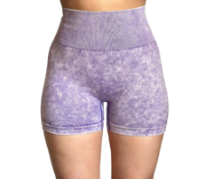 Calza Short Seamless Con Frunce Push Up Liso Lila - comprar online