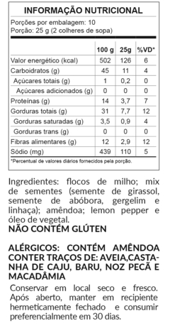 Granola Salgada Lemon Pepper - 250g - comprar online