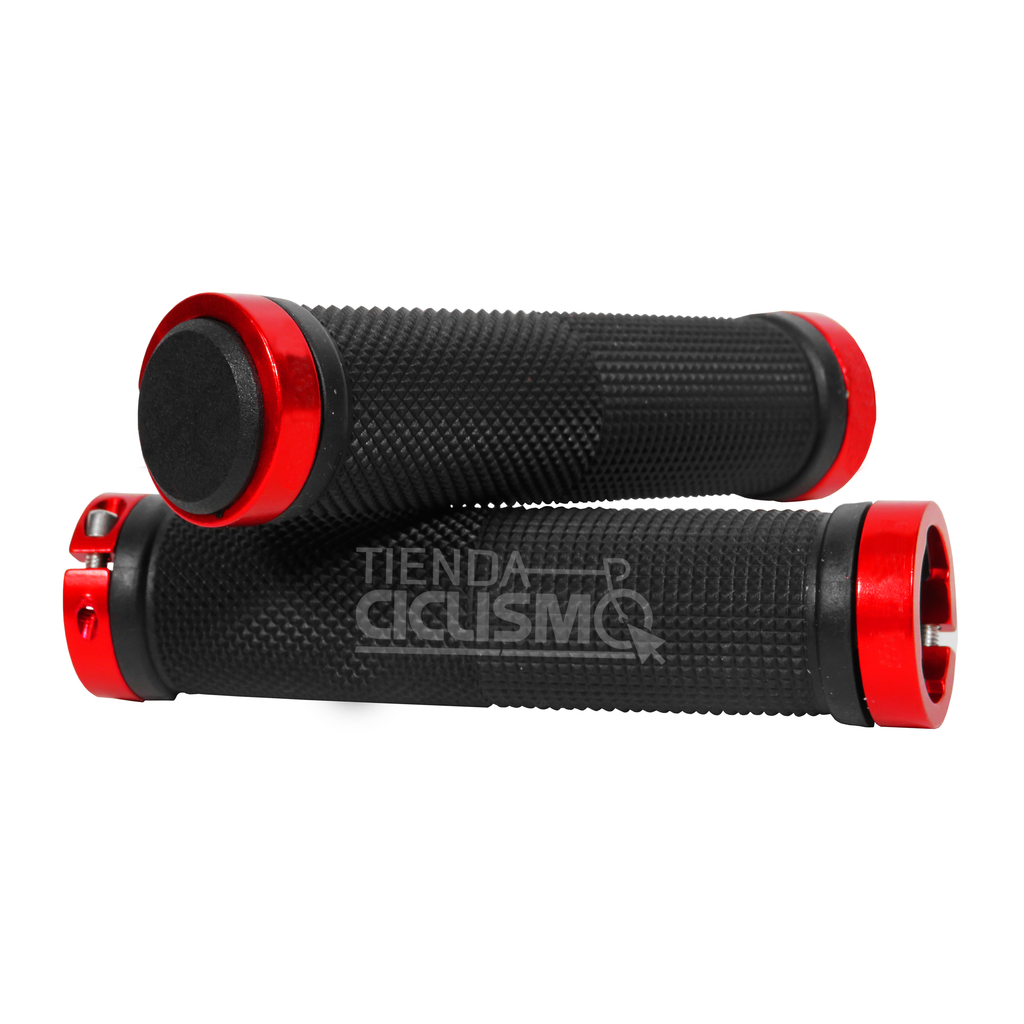 Puños MTB 130 mm Doble Anillo (Rojo) - Tienda Ciclismo