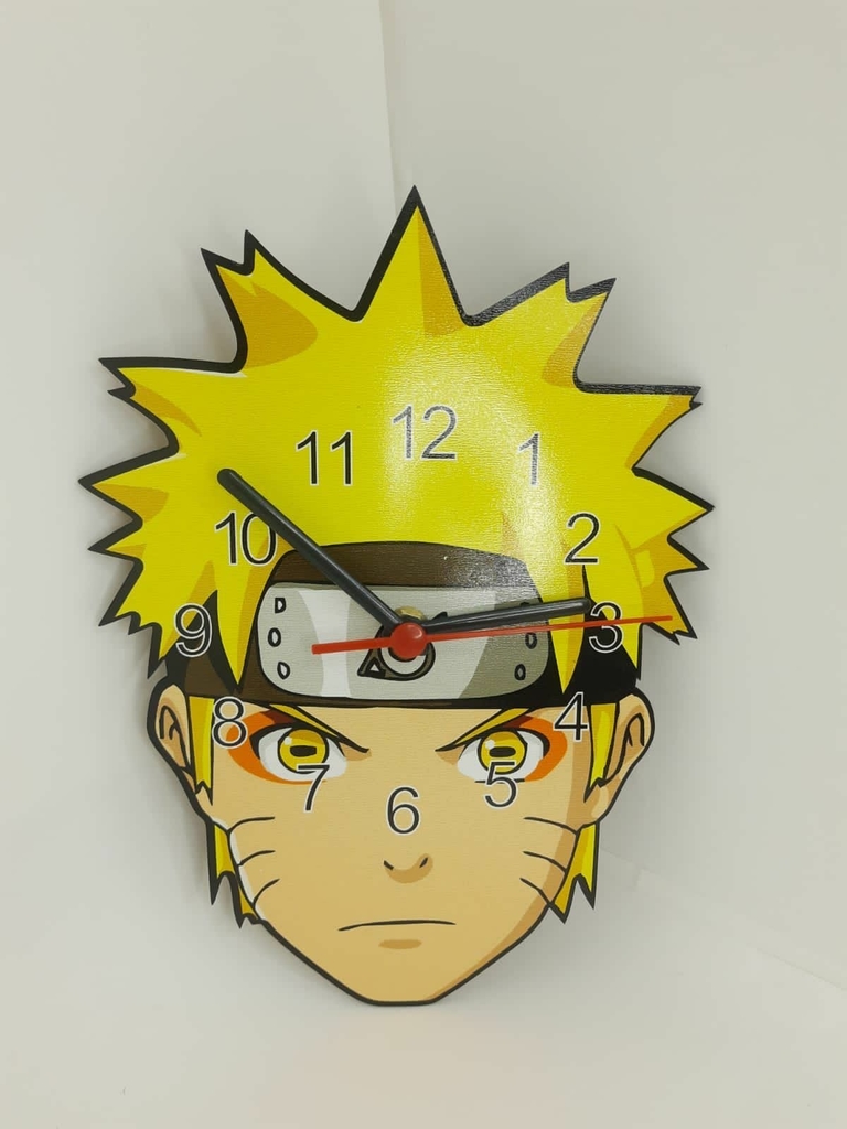 Relógio De Parede Rosto Do Naruto Anime Aldeia Da Folha Geek