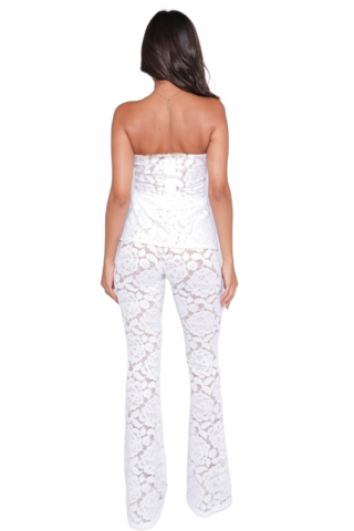 white tailoring pants