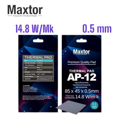 Thermal Pad Térmico Maxtor Ap-12 85x45x0.5mm Conductividad Térmica 14.8w/mk