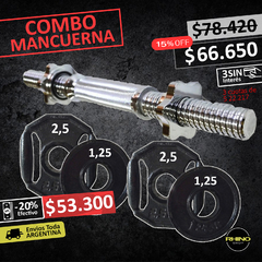 Combo Mancuerna a rosca + 2 discos x 2,5 kg + 2 x 1,25 kg