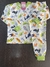 Pijama moletom flanelado pluma Dino branco colorido BCJ496