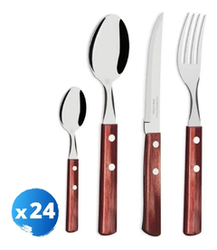 Set de 24 Cubiertos Asado Tramontina Polywood Acero Inoxidable - comprar online