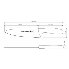 Cuchillo Carnicero Profesional Acero Inoxidable 10 Pulgadas Blanco - comprar online