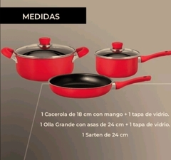 Cacerola Olla Teflon Antiadherente 24 Cm Hudson Tapa Vidrio