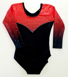 0053 MALLA LYCRA NEGRA CALANDRADA CON LYCRA SUBLIMADA STRASS NACIONALES