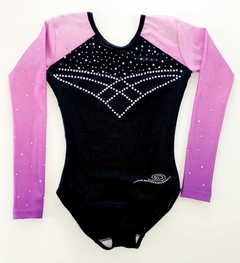 0055 MALLA LYCRA NEGRA CALANDRADA CON LYCRA SUBLIMADA STRASS NACIONALES