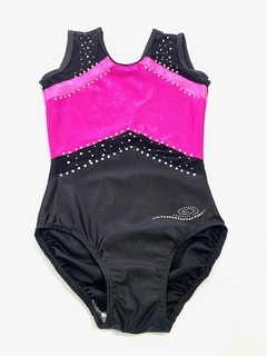 0036 MALLA LYCRA IMPORTADA COMBINADA CON LYCRA NEGRA Y STRASS NACIONALES - Pearl Mdq