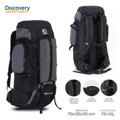 Mochila Mochilero Discovery Adventures 75 + 5 Lts Camping 14982 en internet