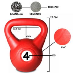 PESA RUSA KETTLEBEL 4KG FUNCIONAL CROSSFIT - ciudadmagicaindumentaria