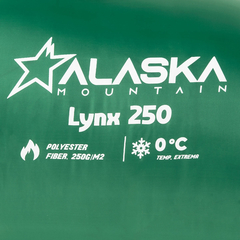 BOLSA DE DORMIR LYNX 250 0° GRADOS GREEN - ALASKA MOUNTAIN
