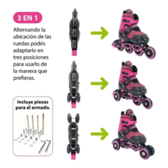 Rollers Extensibles Kossok Onyx 174 3 En 1 + Set De Protecciones - tienda online
