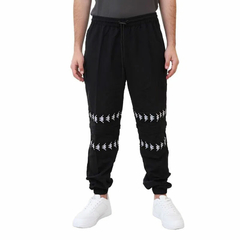 PANTALON KAPPA ERFILO CABALLERO TELA PLANA BLACK WHITE BLACK