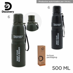 BOTELLA TERMO DISCOVERY 500ml VERDE MILITAR - sommerdeportes