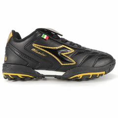 BOTIN DIADORA FUTBOL 5 CLASICO TF KIDS NEGRO ORO