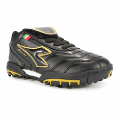 BOTIN DIADORA FUTBOL 5 CLASICO TF KIDS NEGRO ORO - comprar online