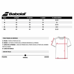 REMERA CABALLERO ALGODON BABOLAT LOGO AIR BLANCO - tienda online