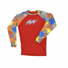 REMERA SUMMER KIDS ML FLASH 912 ROJO SUBLIMADO