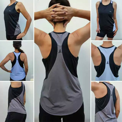 MUSCULOSA DAMA DRY SKILL HEARBEAT NEGRO GRIS - comprar online