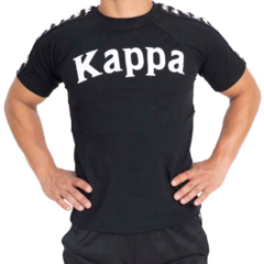 REMERA CABALLERO ALGODON KAPPA BALIMA NEGRO BLANCO