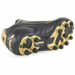 BOTIN DIADORA CAMPO CLASICO LT CUERO NEGRO ORO