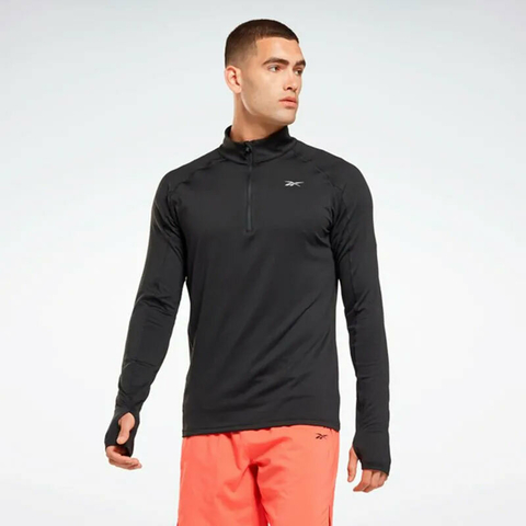 BUZO CABALLERO LYCRA REEBOK QUARTER ZIP HI0051 NEGRO