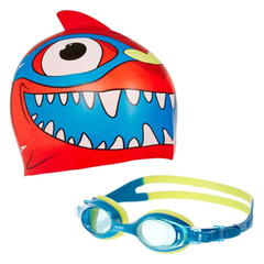 SET ANTIPARRA Y GORRA SEA SQUAD JR ROJO AZUL