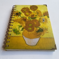 Cuaderno Vincent Tapa Dura Ring Wire 80 hojas/ Modelo 58/ Sunflowers, 1889. - 1920®objetos de diseño 