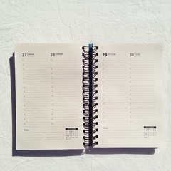 Agenda 2 días por página Bauhaus/ Tapa Dura Ring Wire/ MODELO 10/ BLACK CIRCLE - tienda online