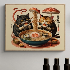 Cuadro en marco madera Kiri Box/ Modelo 550/ Ramen & Sushi 2 feat. Magic Mushrooms. - 1920®objetos de diseño 