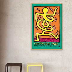 Cuadro en marco madera Kiri Box/ Modelo 597/ Póster Festival Jazz Montreal '83, 3 (Green) by Keith Haring.