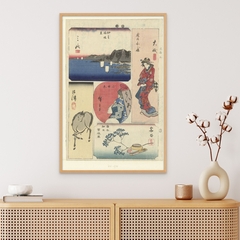 Cuadro en marco madera Kiri Box/ Modelo 625/ Nummer drie van de Tokaido, Hiroshige (I) , Utagawa, 1849 - 1850