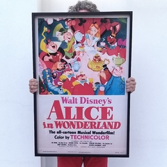 Cuadro en marco madera Kiri Box/ Modelo 454/ Póster Vintage Film Alice in Wonderland (1951)/ (Incluye customizado Marco Negro Kiri Box pintado a mano)