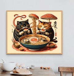 Cuadro en marco madera Kiri Box/ Modelo 550/ Ramen & Sushi 2 feat. Magic Mushrooms. - comprar online