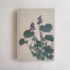 Agenda Diaria Tapa Dura Ring Wire/Modelo 220/ Bloeiende hosta, Ohara Koson, año 1920 - 1930.