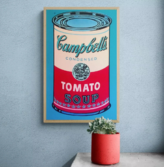 Cuadro en marco madera Kiri Box/ Modelo 469/ Campbell's Soup Can , 1965 (Red & Pink) by Andy WARHOL
